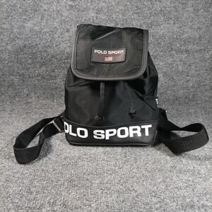 Polo Sport Ralph Lauren Mini Backpack Black Logo Bag 90s Vintage